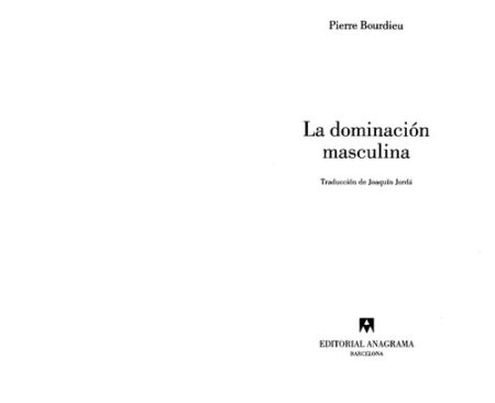 La Dominacion Masculina